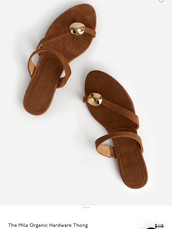 Madewell Shoes - Madewell Brown Suede Thong Sandals with Gold Accent